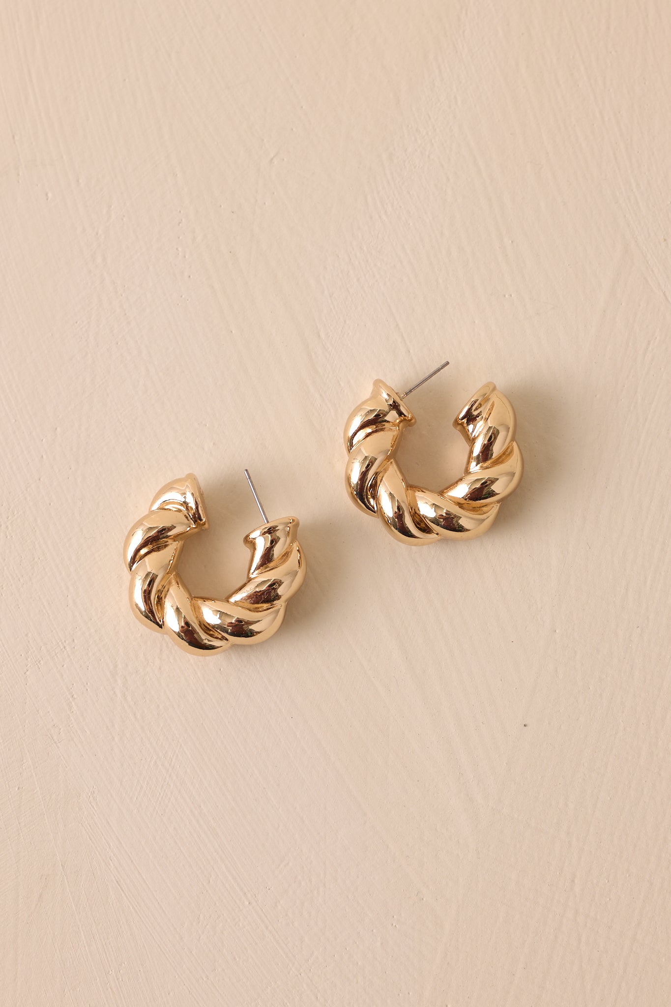 Eternal Arcs Gold Twisted Hoop Earrings