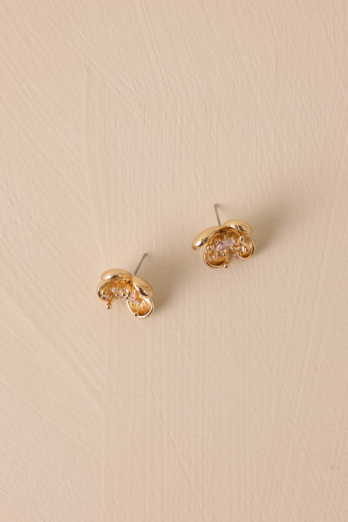 Radiant Floral Gold Cluster Earrings