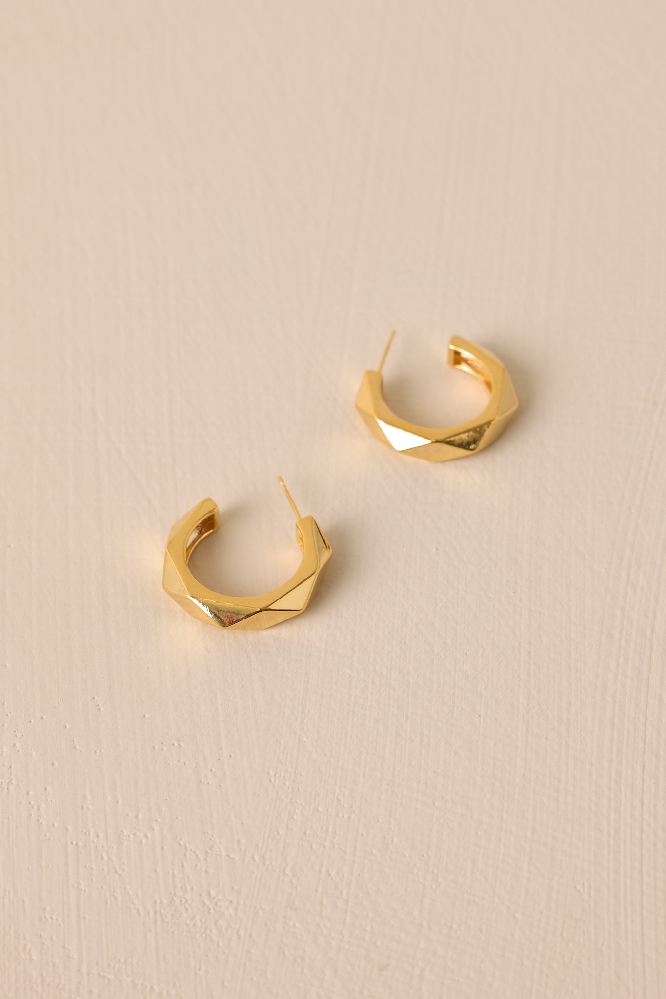 Lustrous Charm Gold Geometric Hoop Earrings