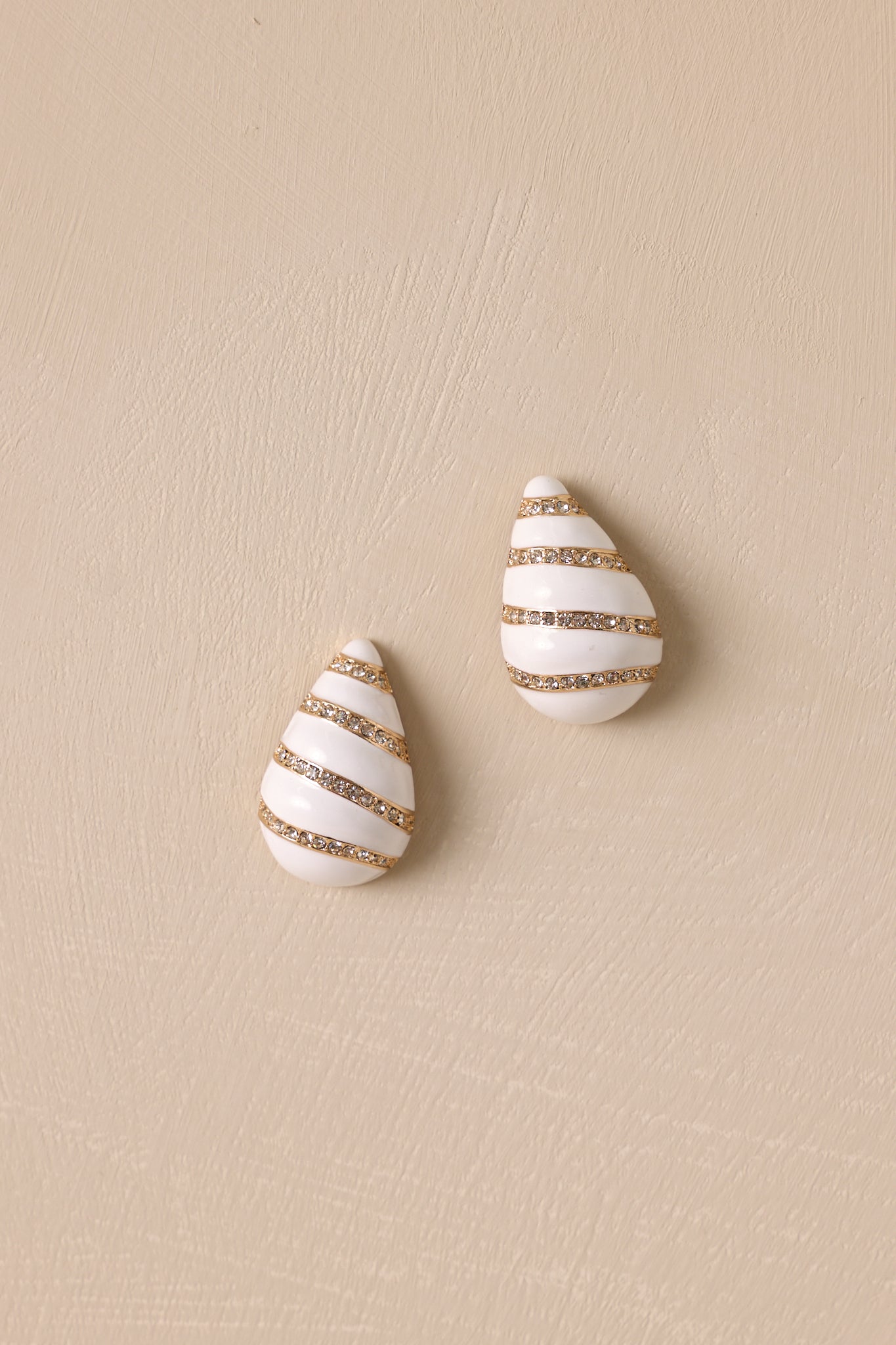 Radiant Harmony White & Gold Earrings