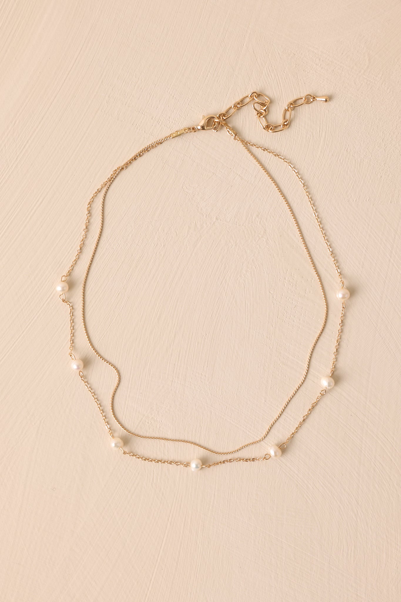 Take Care Of Me Pearl & Gold Layered Necklace