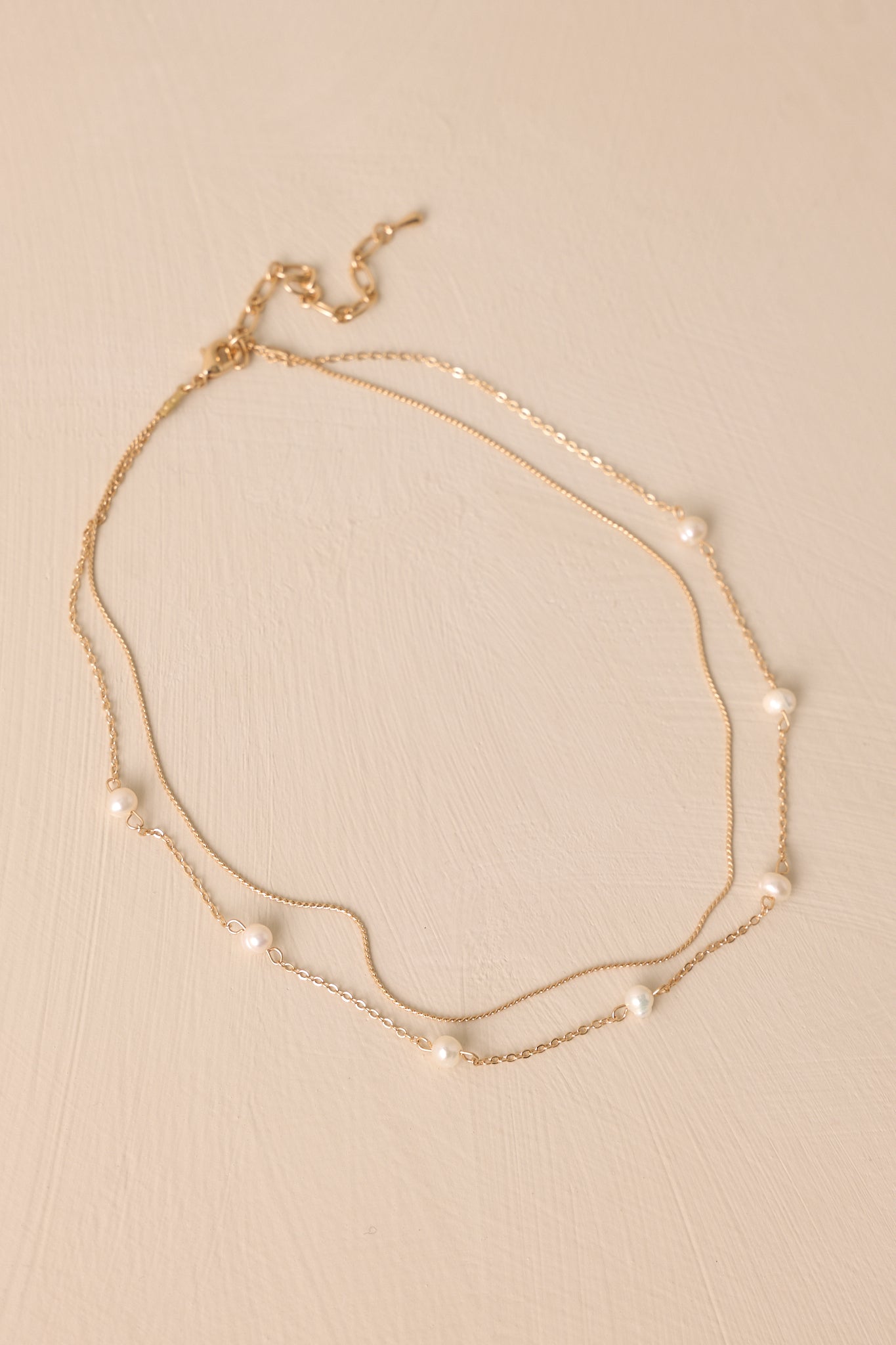 Take Care Of Me Pearl & Gold Layered Necklace