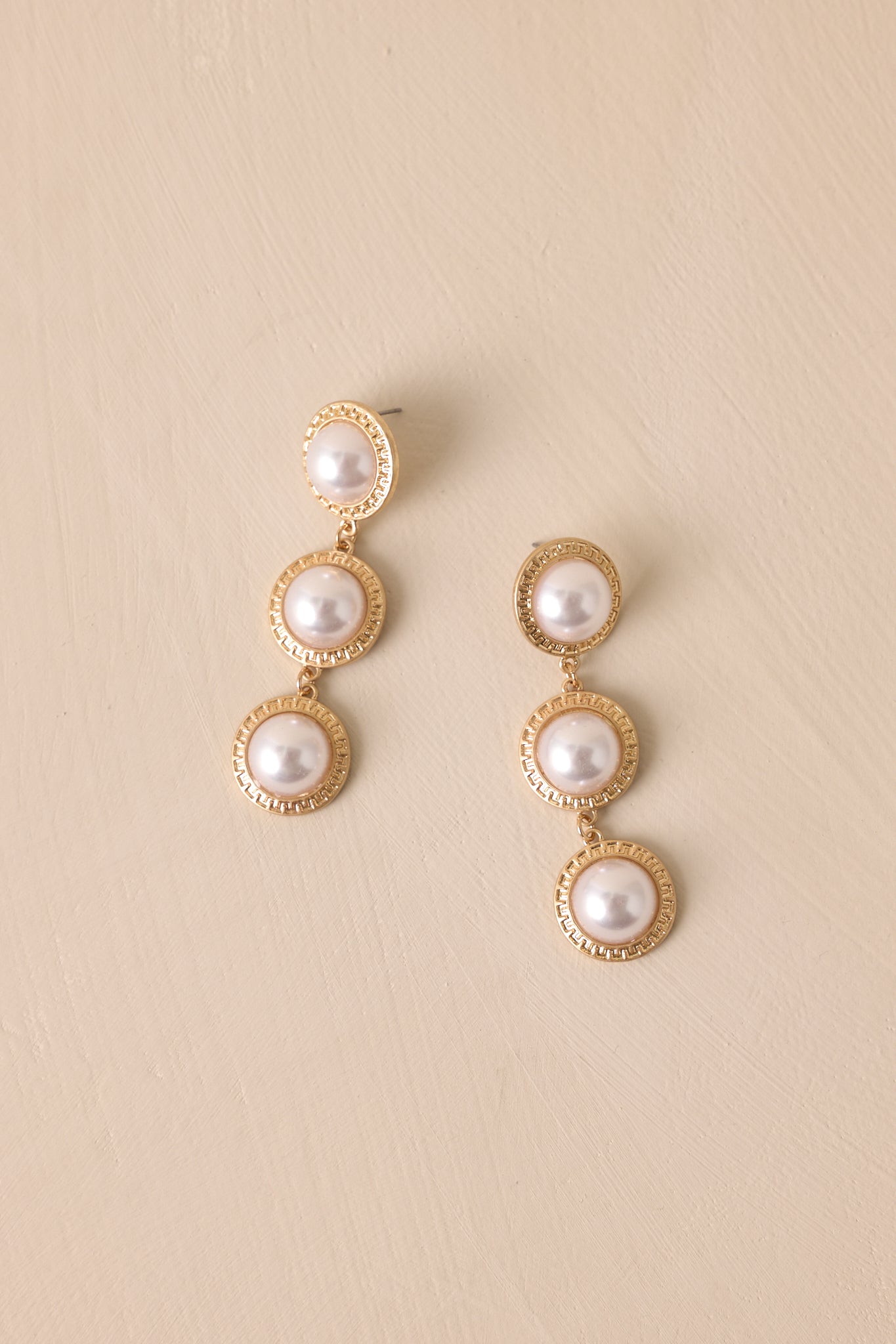 Lunar Glow Gold Pearl Drop Earrings