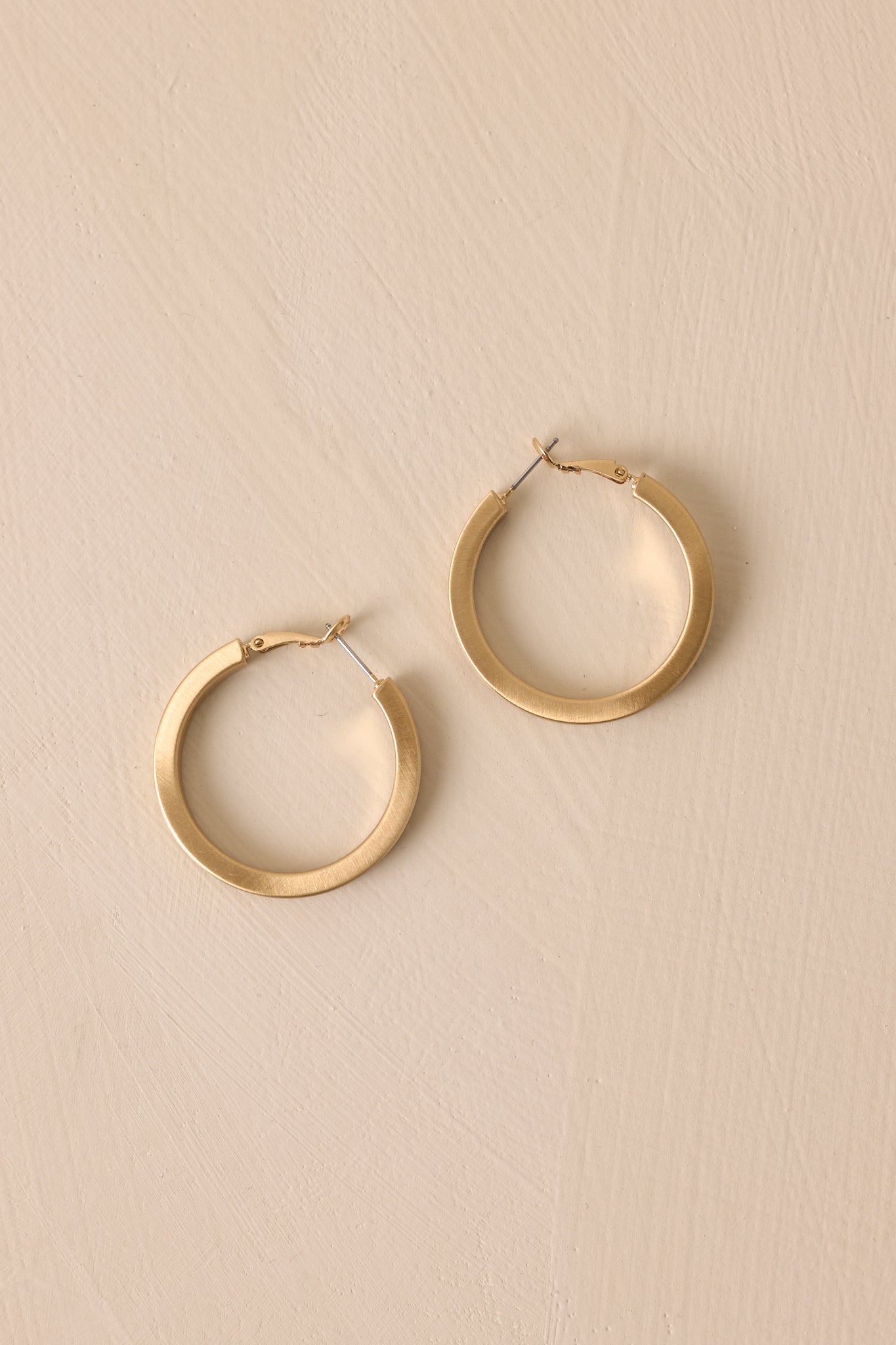 Fly Away With Me Matte Gold Hoop Earrings