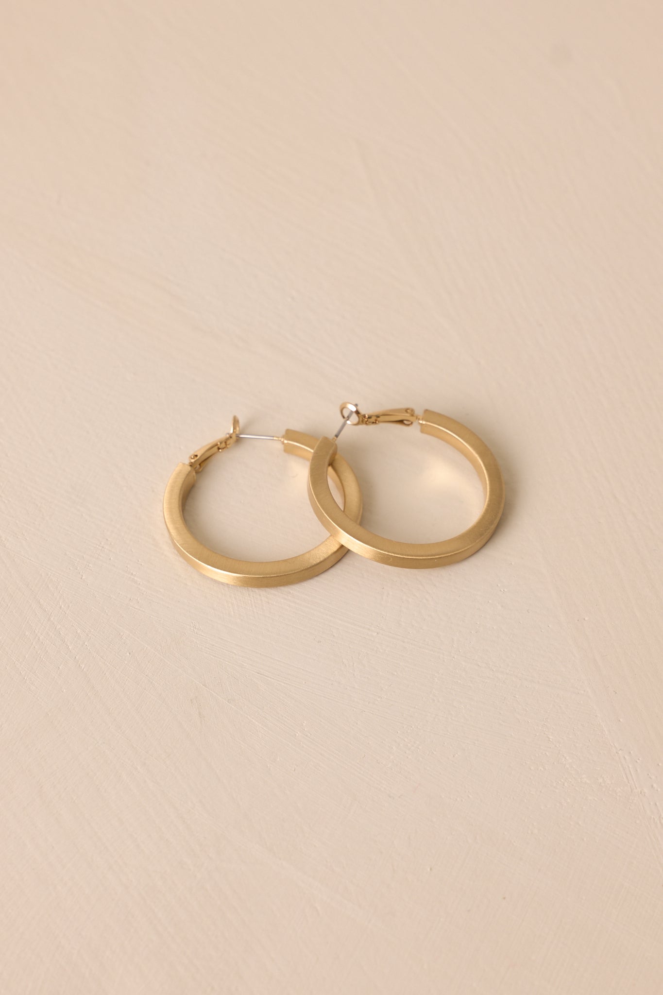 Fly Away With Me Matte Gold Hoop Earrings