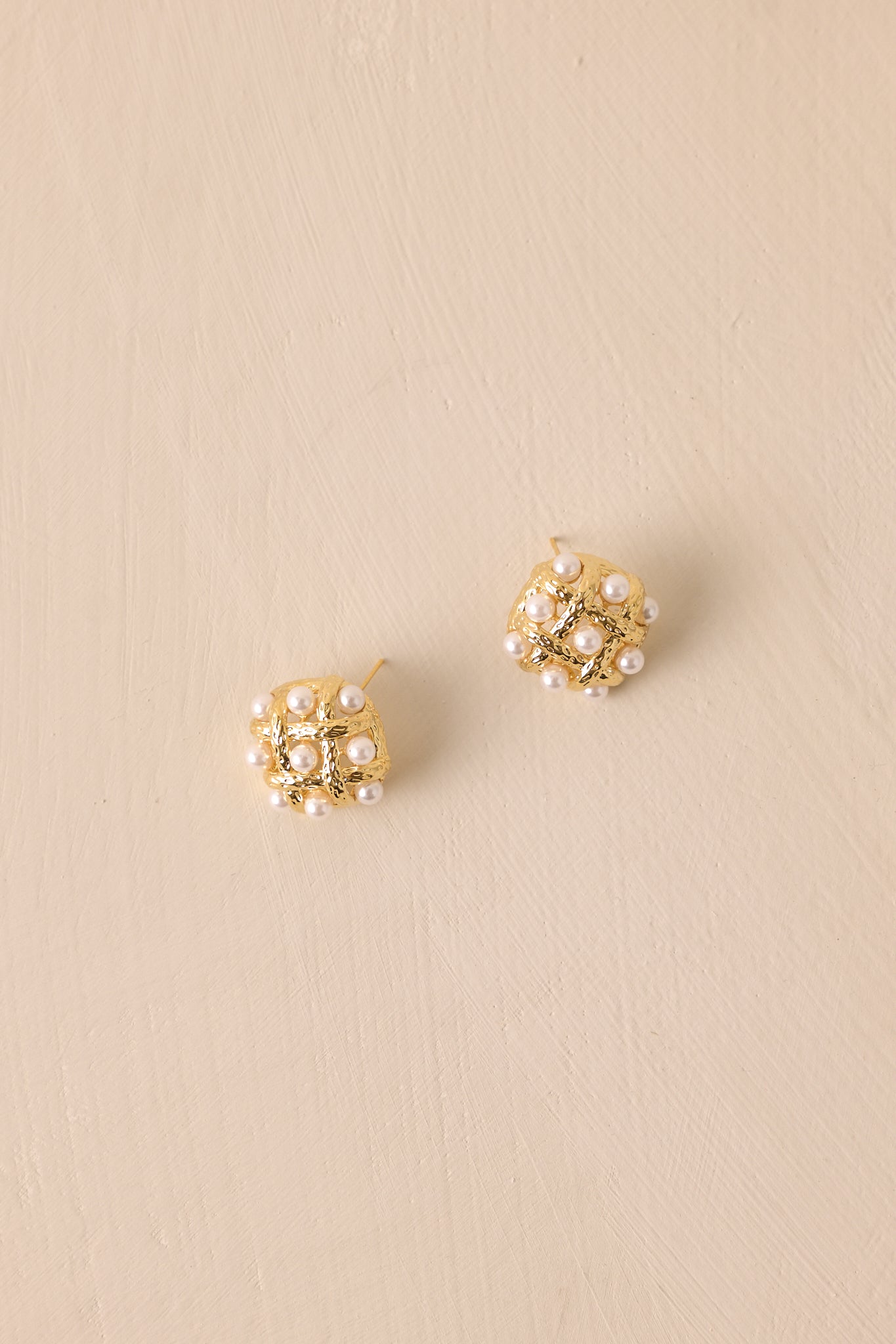 Where You Are Gold Ivory Pearl Cluster Earrings