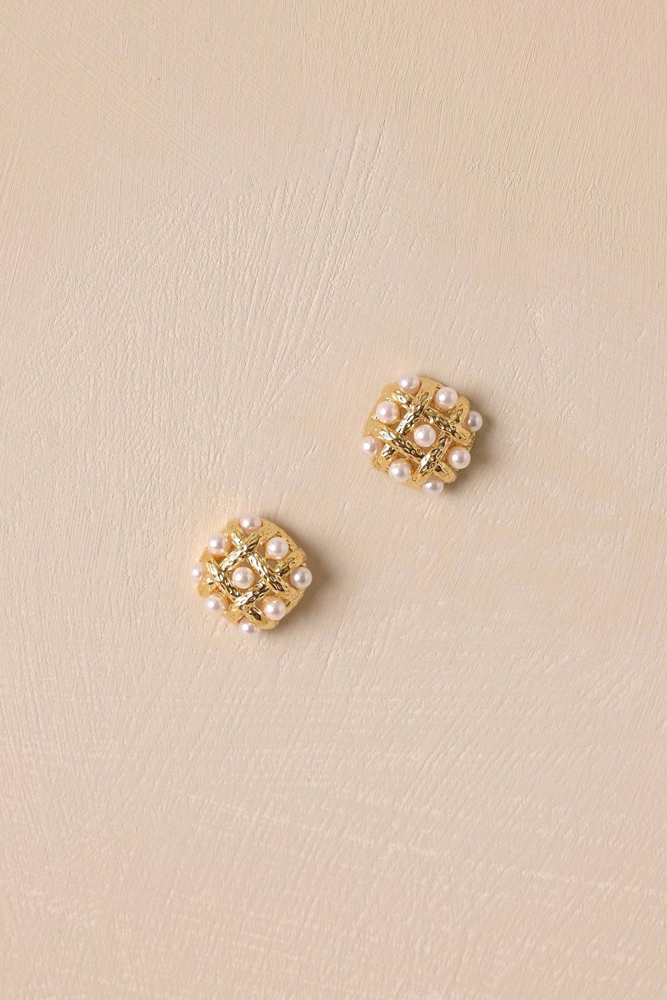 Where You Are Gold Ivory Pearl Cluster Earrings