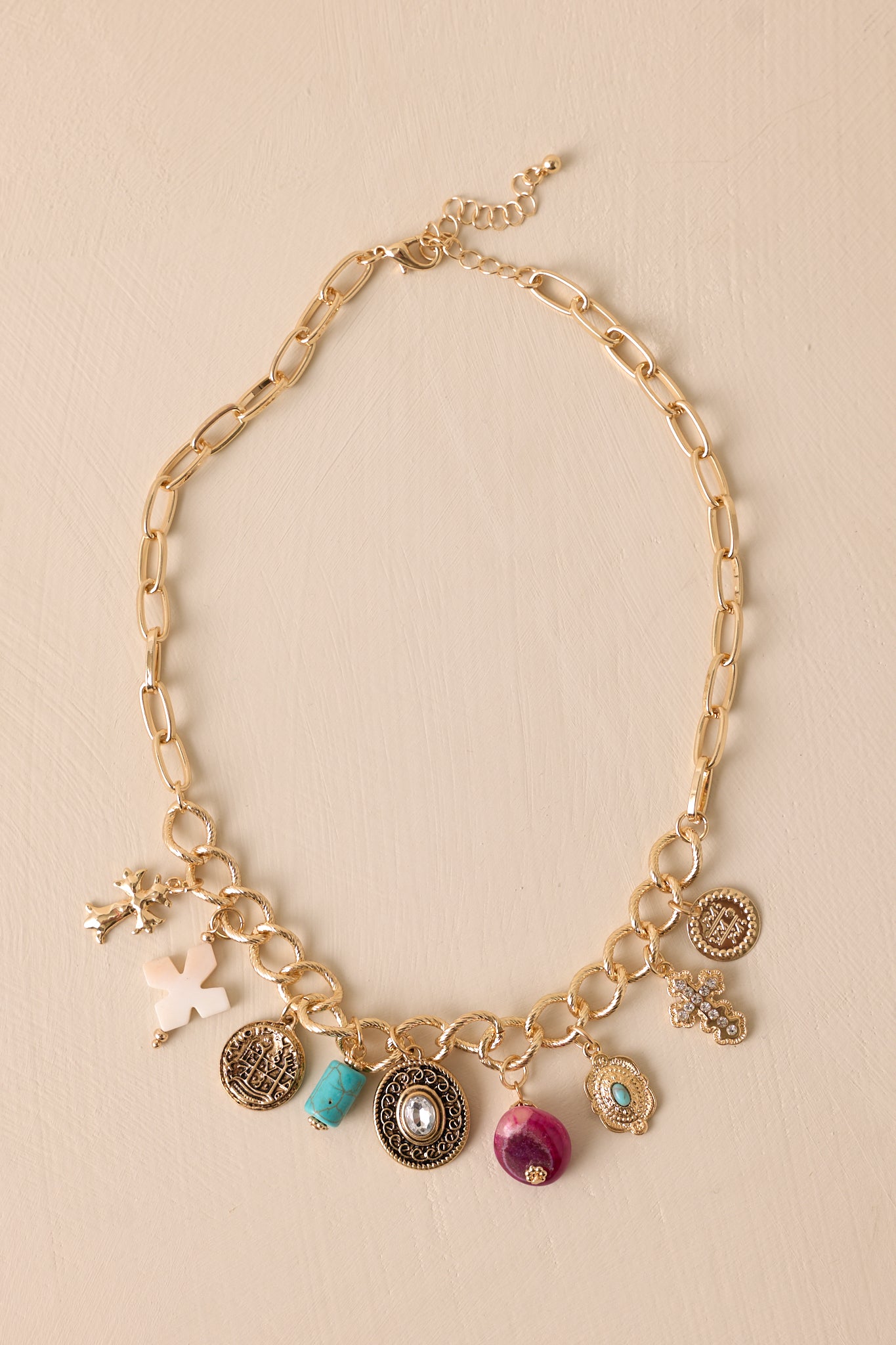 Summer Radiance Gold Chain Charm Necklace