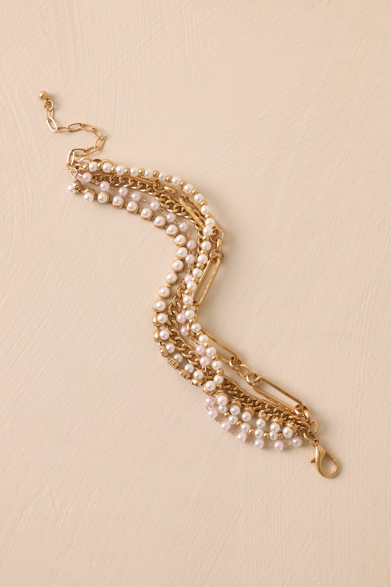 Peaceful Easy Feeling Gold & Pearl Layered Bracelet