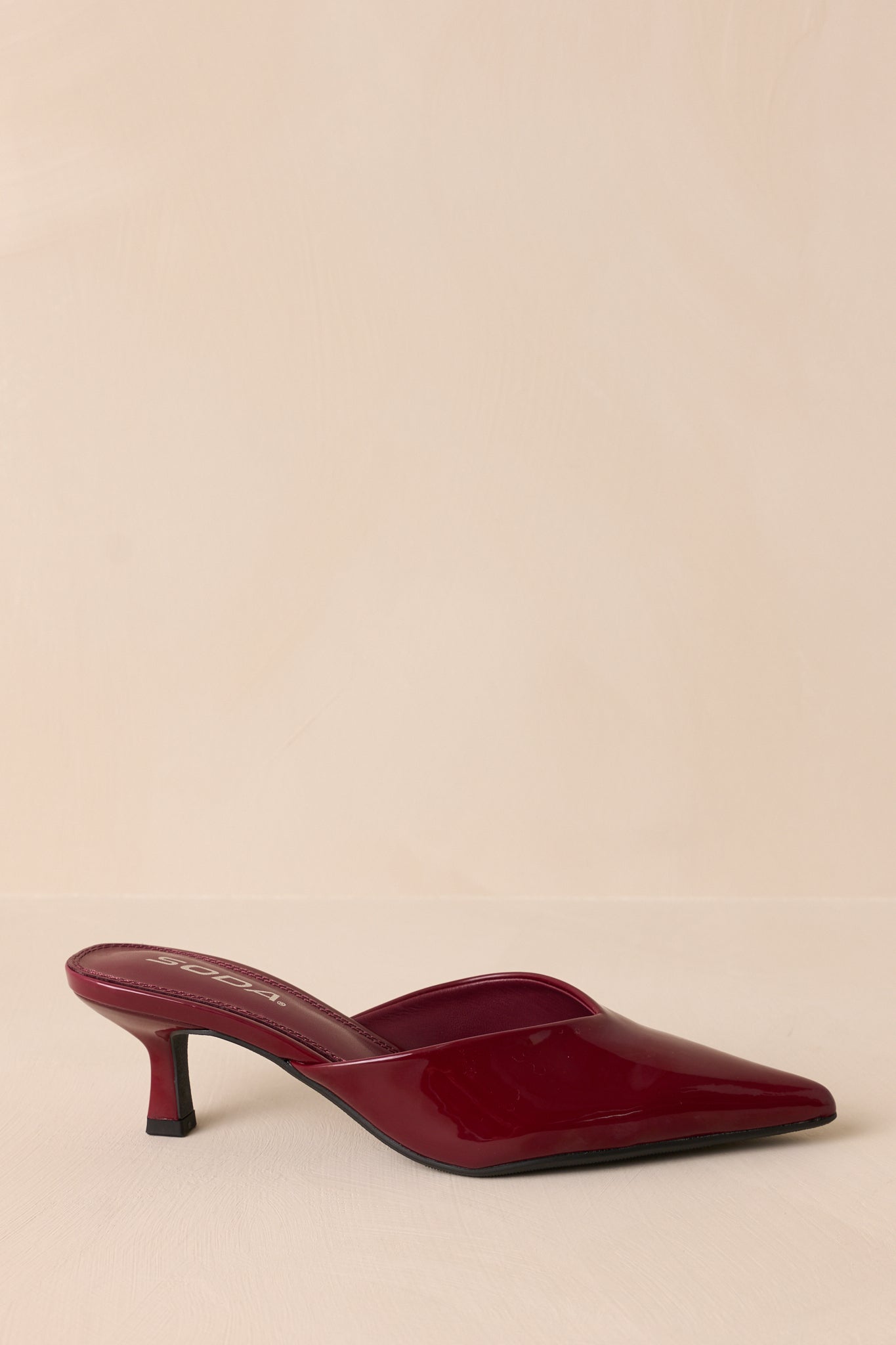 Wild Is the Wind Burgundy Mule Heels