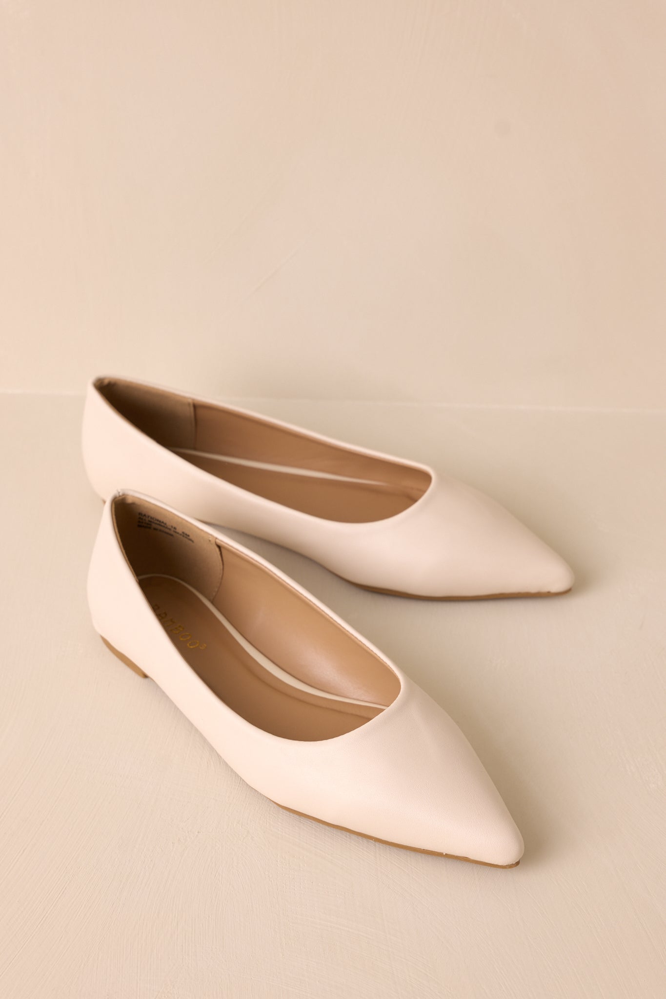 Look Impressed Ivory Pointed-Toe Ballet Flats