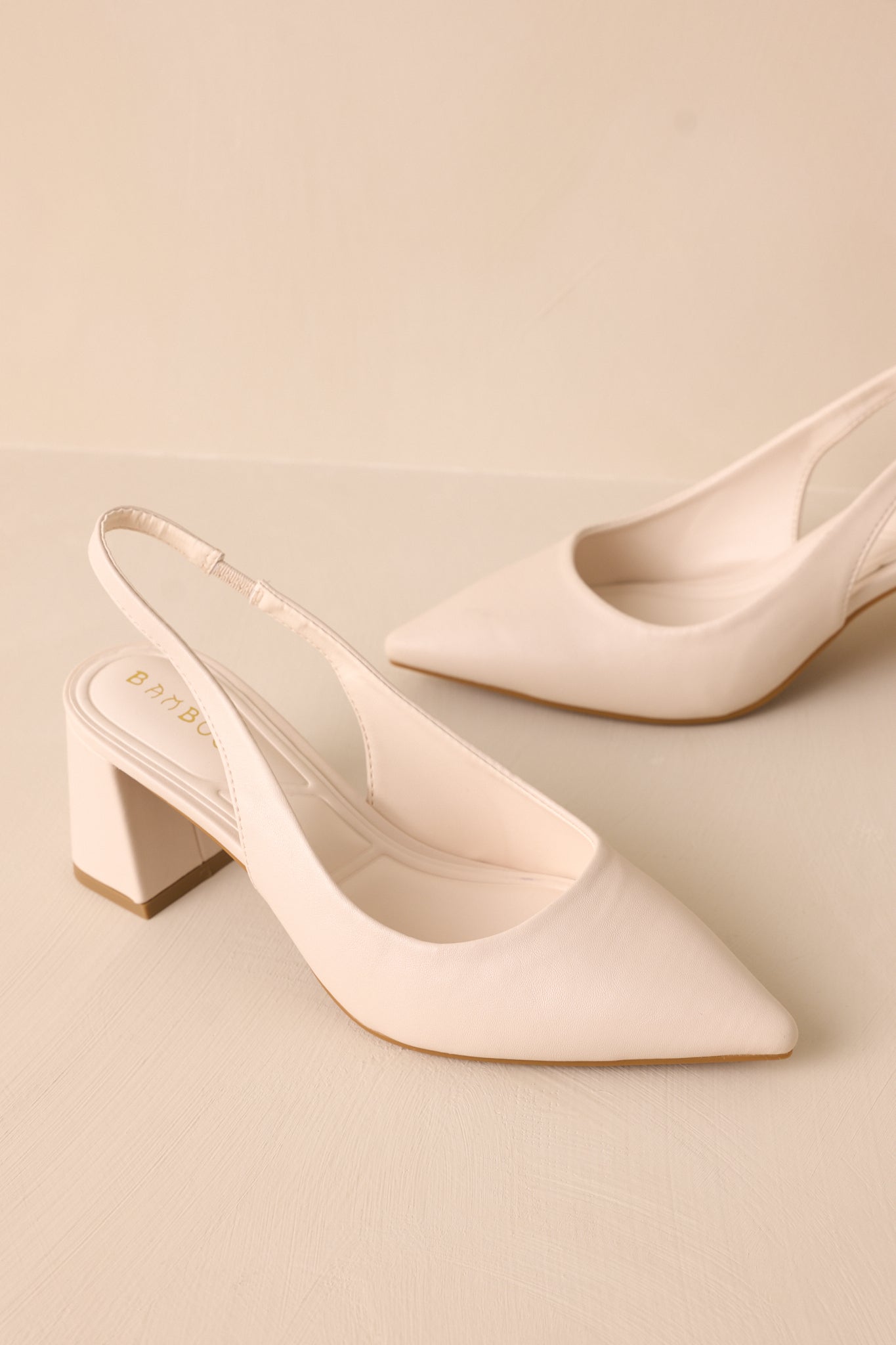 Lost Your Chance Ivory Pointed-Toe Slingback Heels