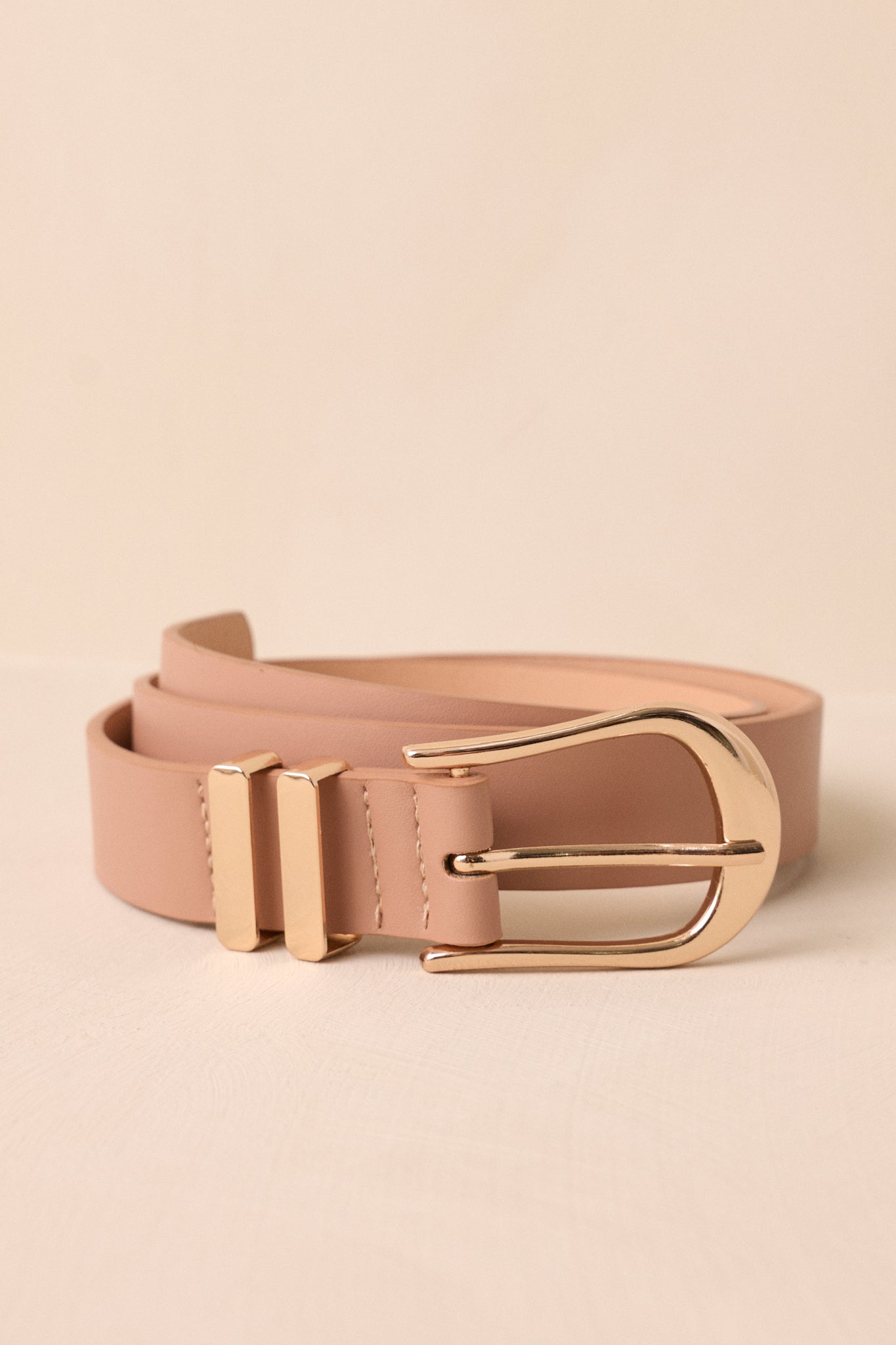 Lost In Thought Beige Faux Leather Belt