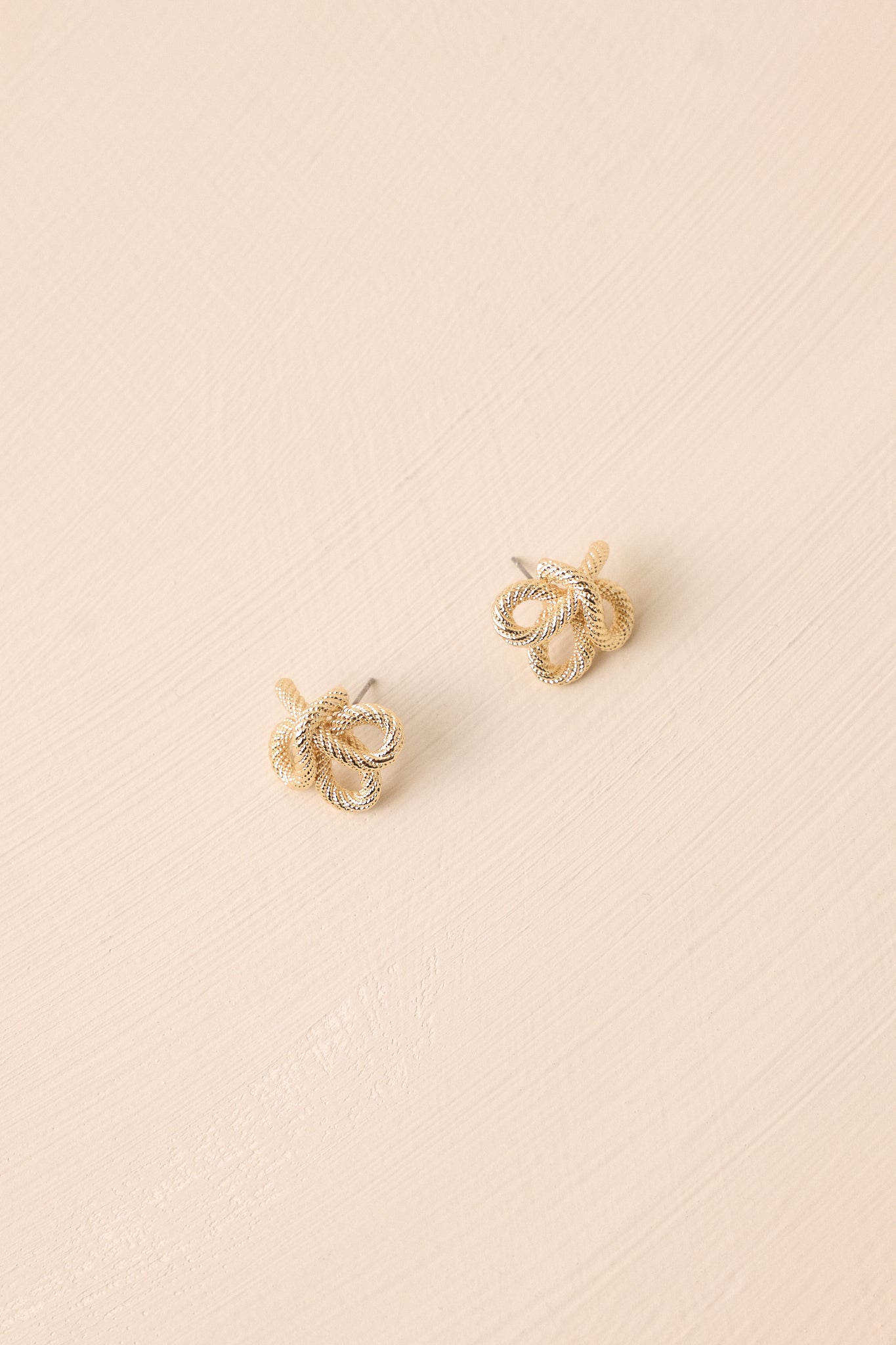 Just Can't Wait Textured Gold Knot Earrings