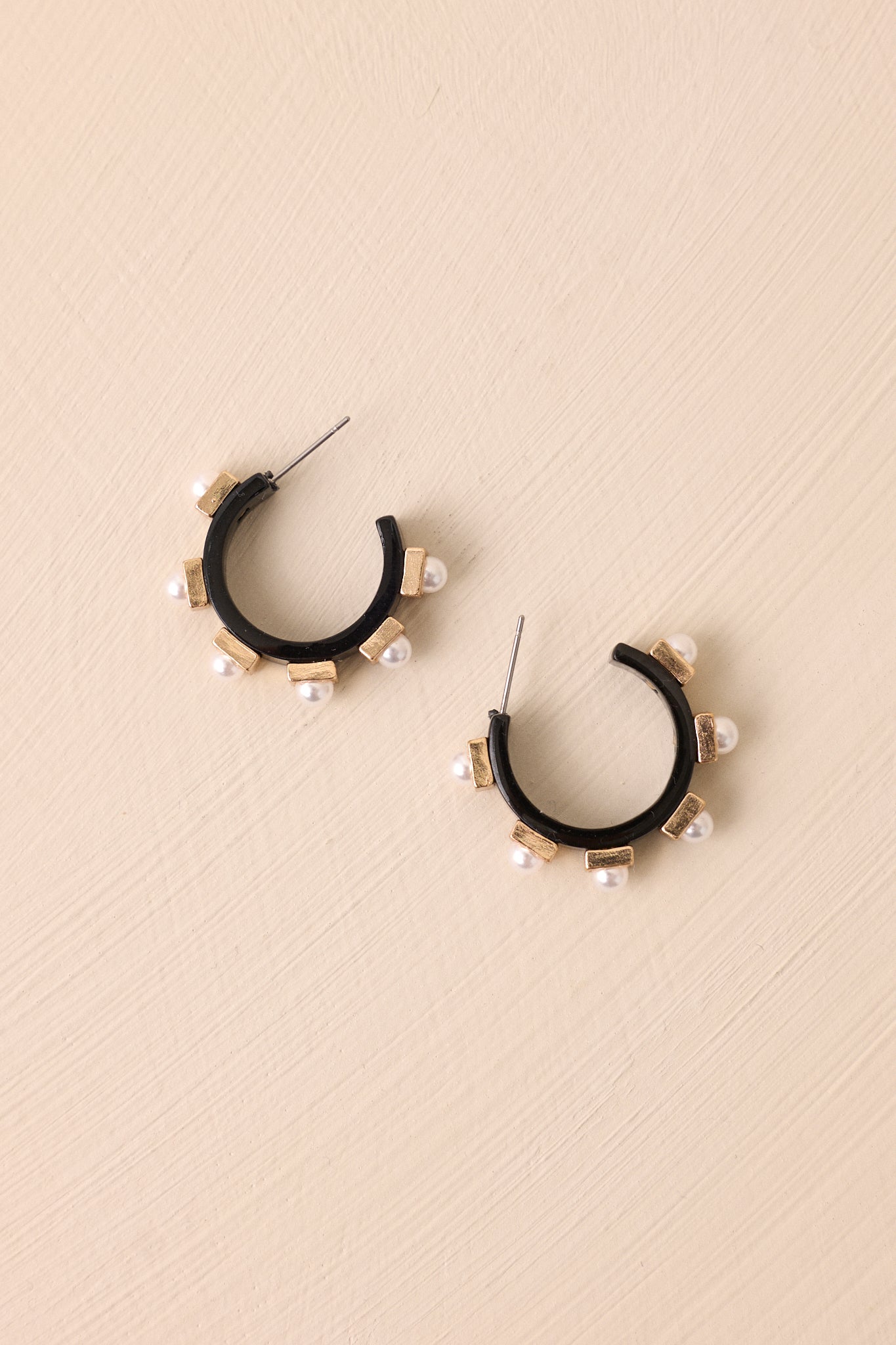 Lunar Symphony Black & Gold Incomplete Hoop Earrings