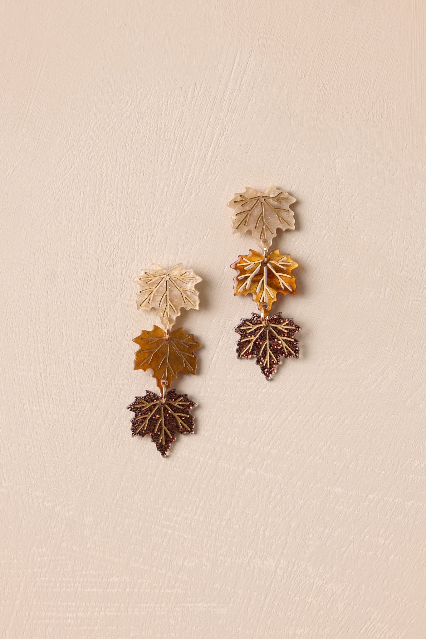 Falling Hard Brown Leaf Drop Earrings