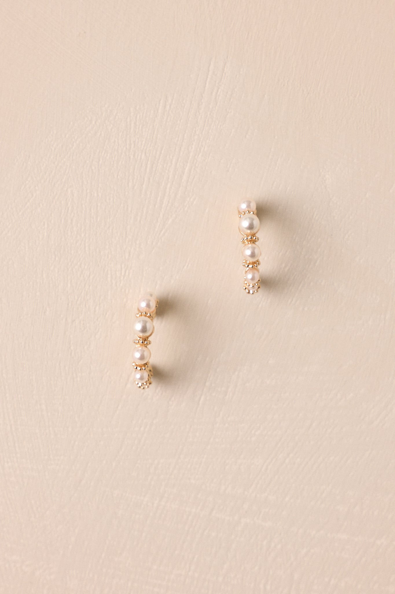 Good Omens Ivory Pearl Gold Hoop Earrings