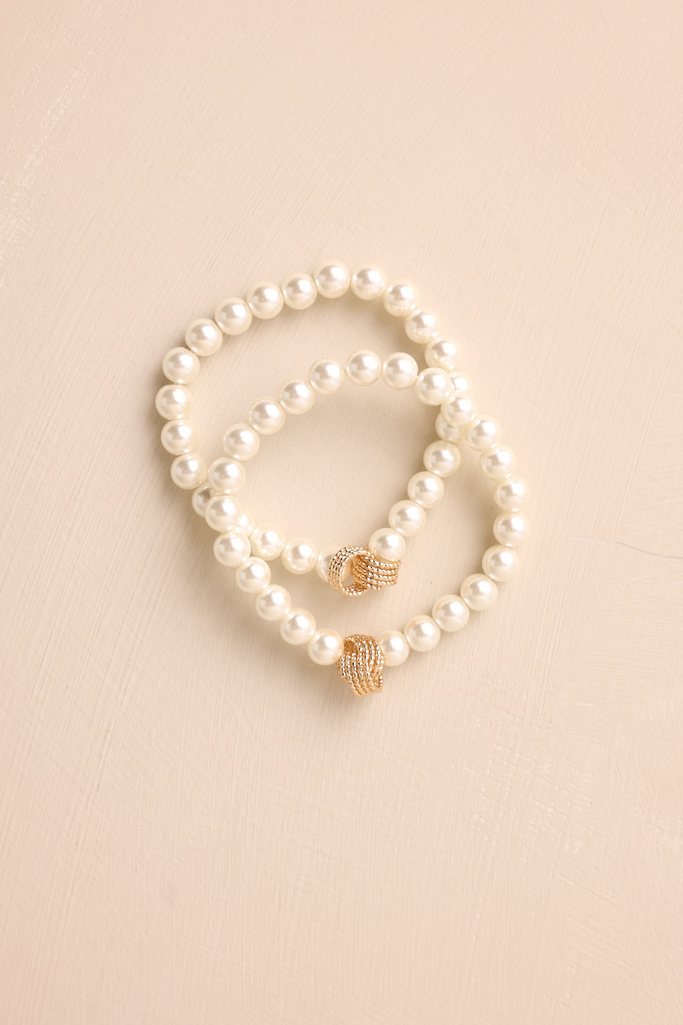 New Beginnings Ivory Pearl & Gold Bracelet Set