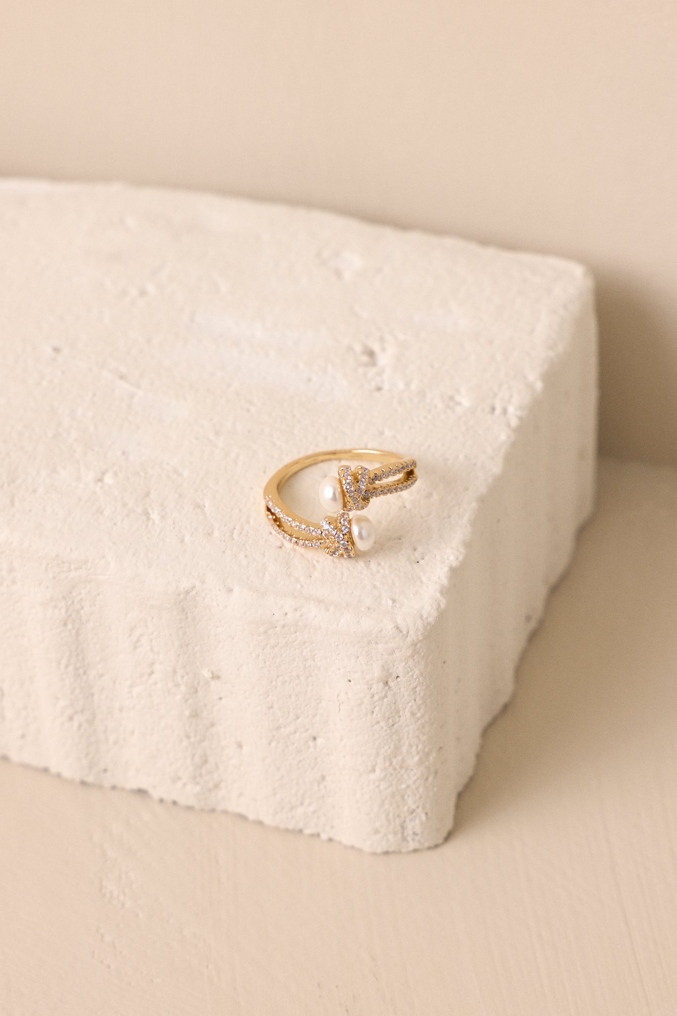 Lost Frequencies Ivory Pearl & Gold Wrap Ring