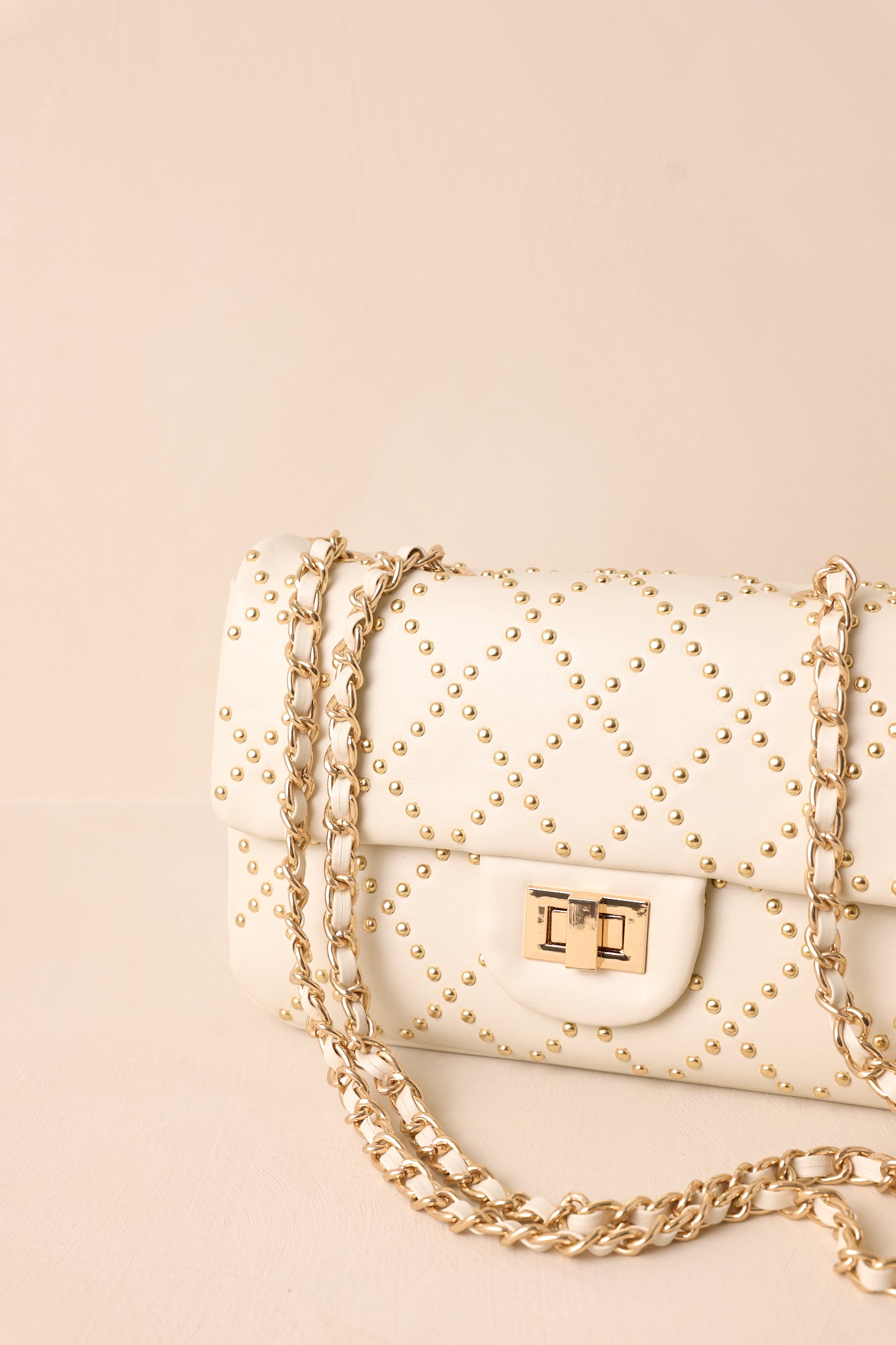 It's About Time Ivory Studded Handbag