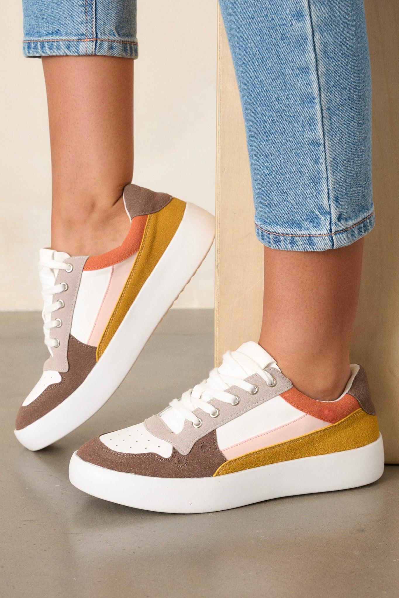 Perfect Pace Taupe Multi Platform Sneakers