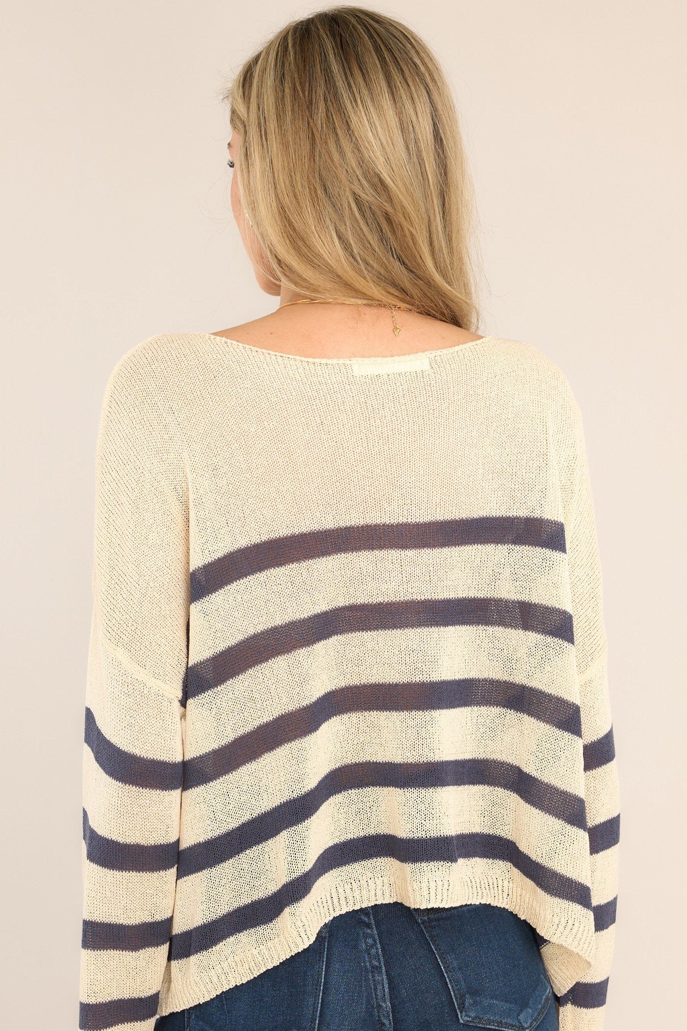 Burned Bridges Navy Striped Sweater - Red Dress