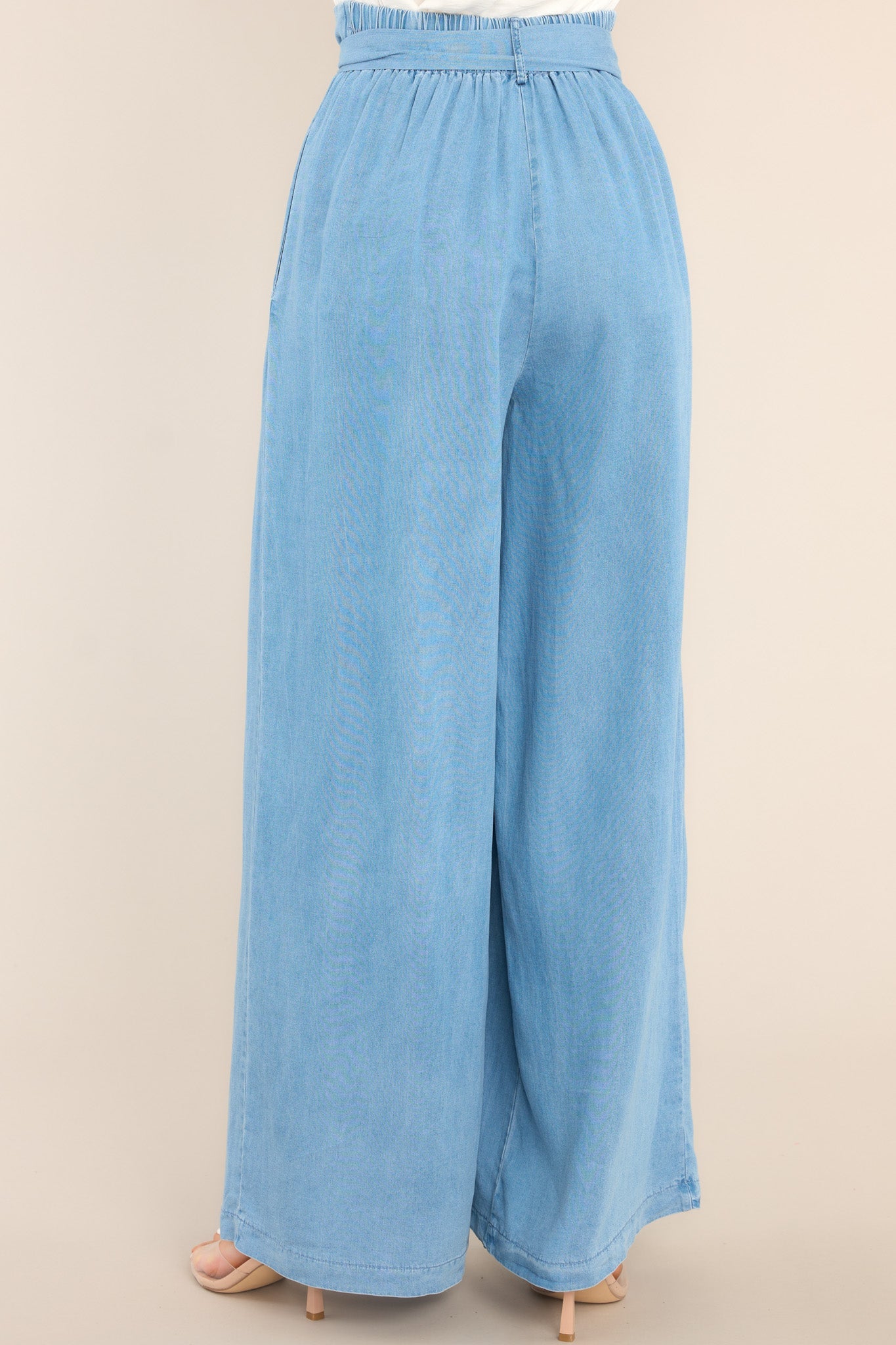 Coastal Couture Chambray Wide Leg Pants - Red Dress