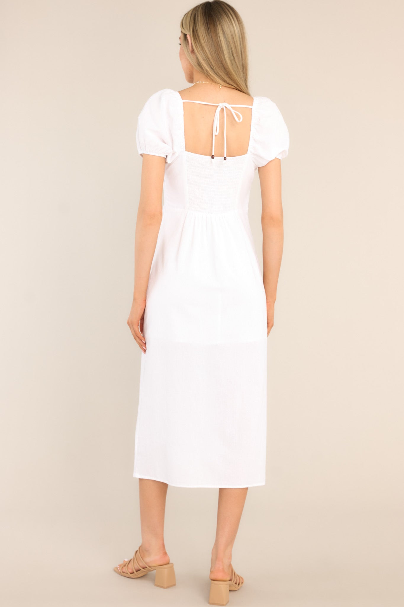 Dying to See You White Midi Dress - Red Dress