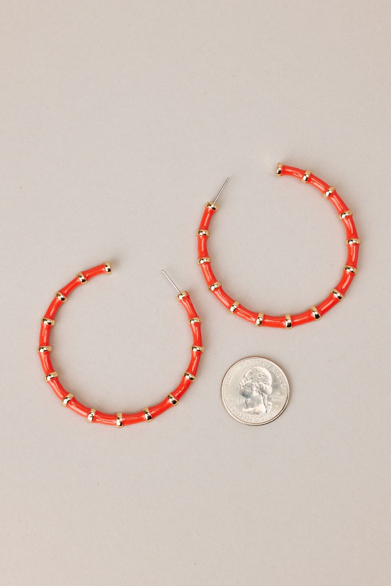 Everyday Love Red Hoop Earrings - Red Dress