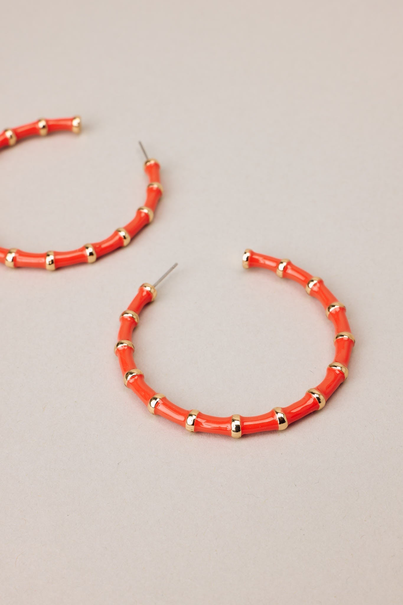 Everyday Love Red Hoop Earrings - Red Dress