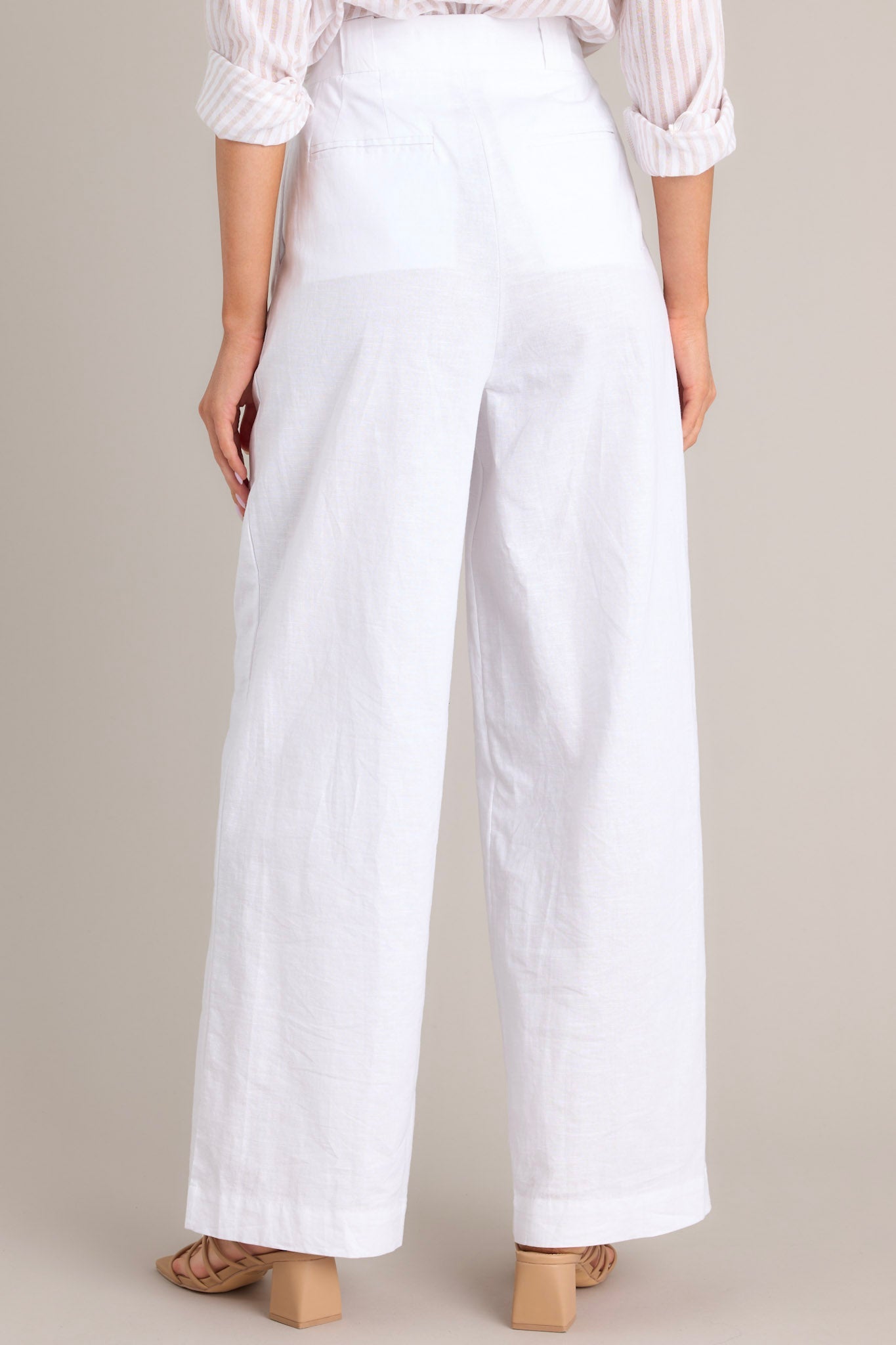 Get What You Need White Linen Pants - Red Dress