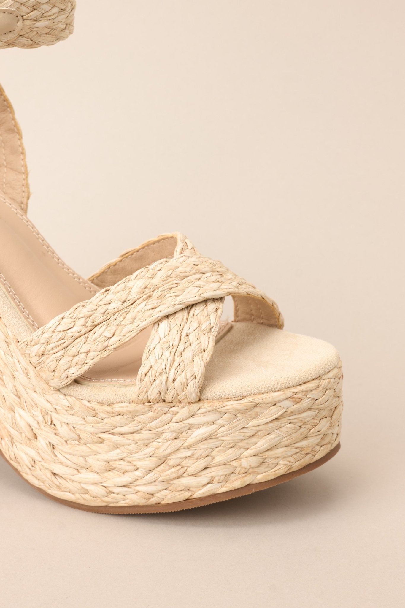 Good Sense Raffia High Heel Sandals - Red Dress