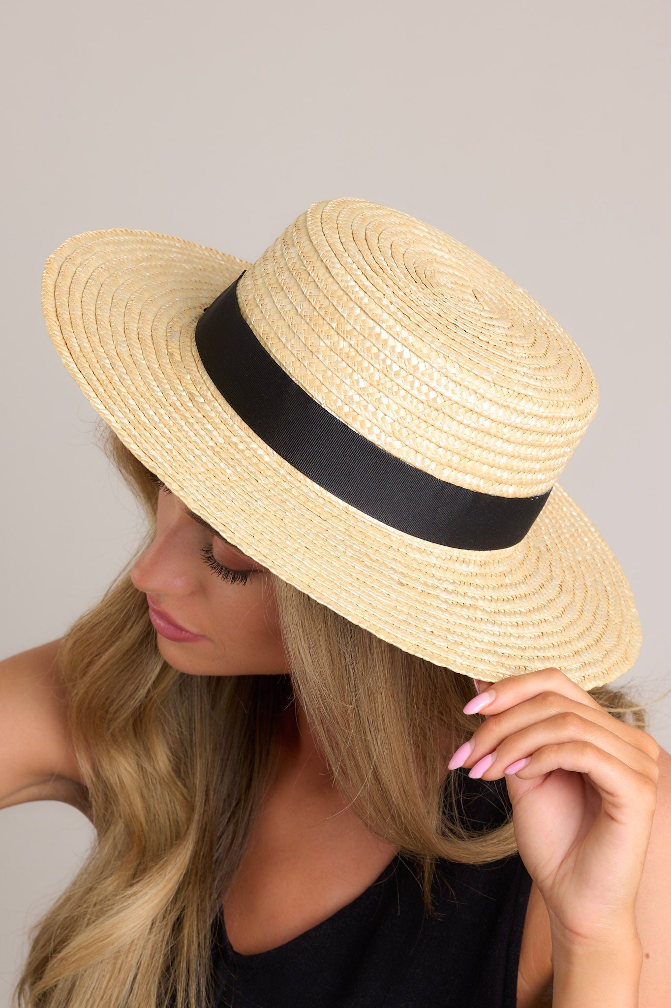 Lack Of Color Spencer Natural Boater Hat - Red Dress