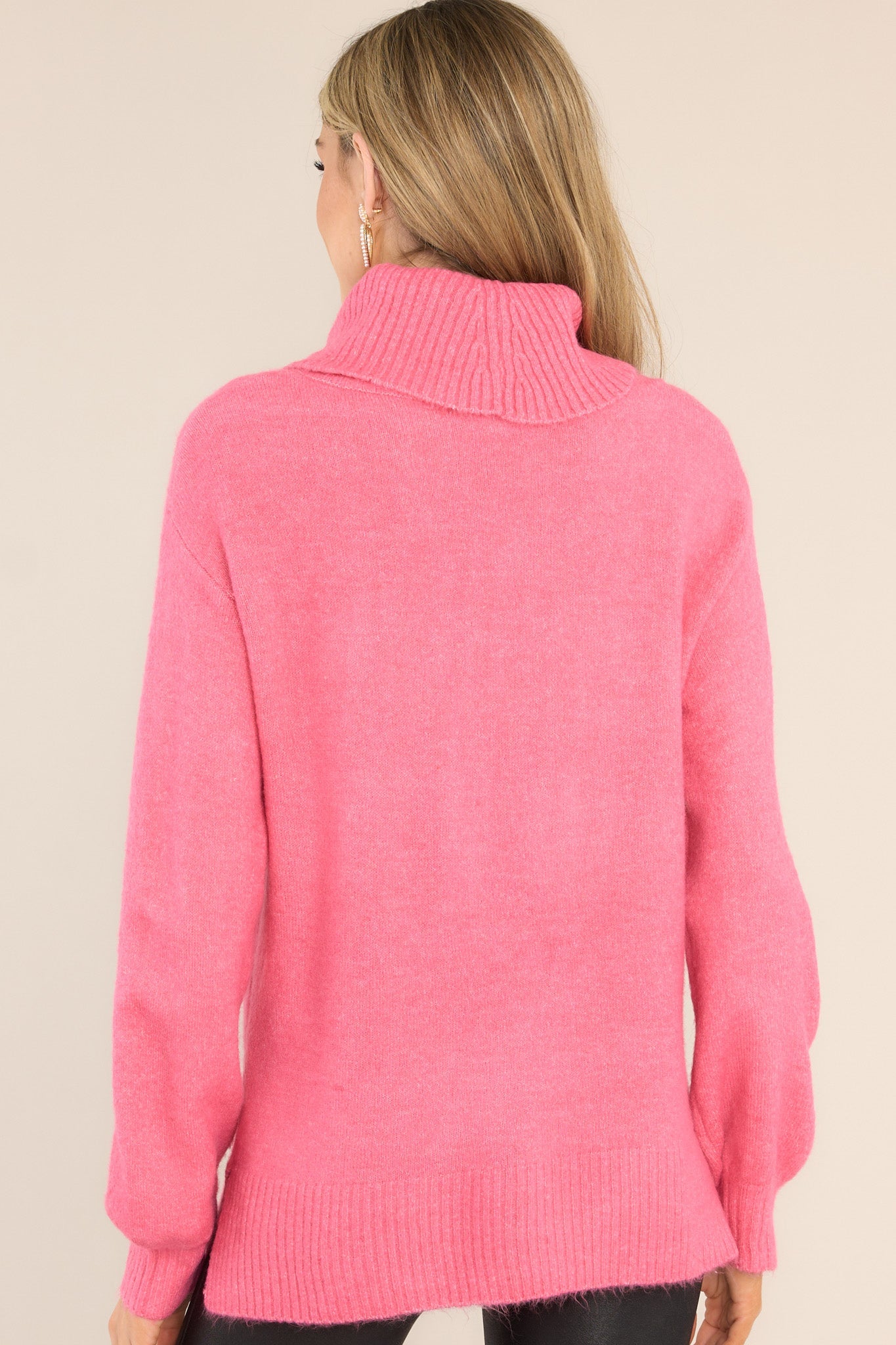 Livin' Life Hot Pink Turtleneck Sweater - Red Dress