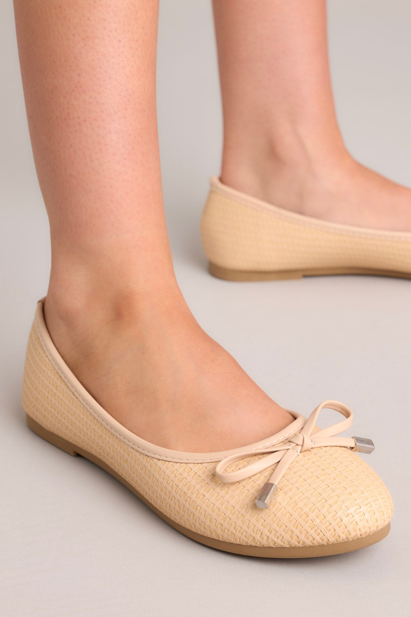 Love And Laughter Beige Ballet Flats - Red Dress