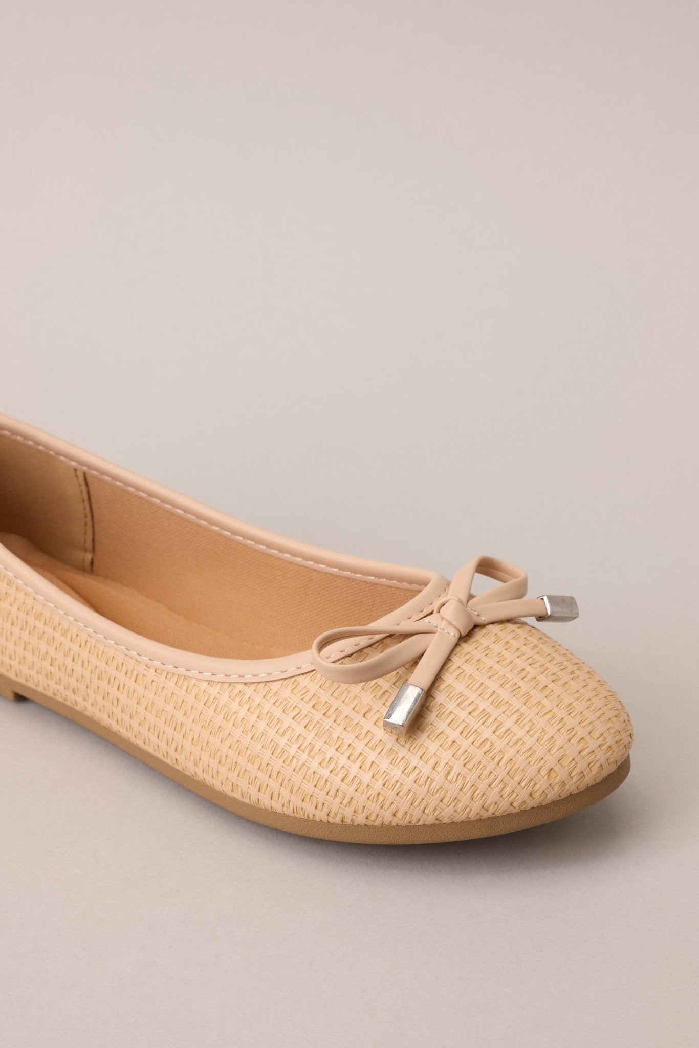 Love And Laughter Beige Ballet Flats - Red Dress