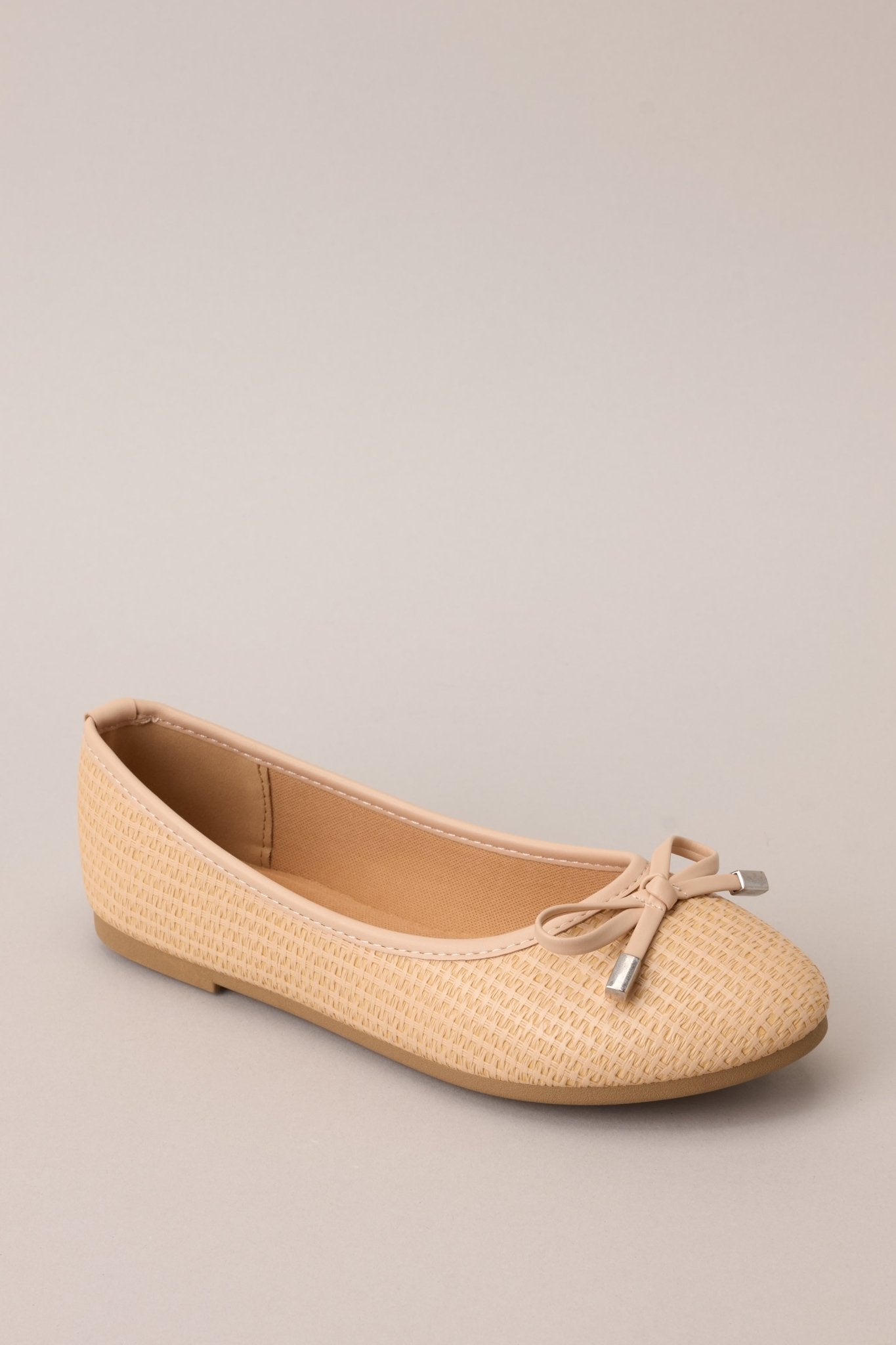 Love And Laughter Beige Ballet Flats - Red Dress