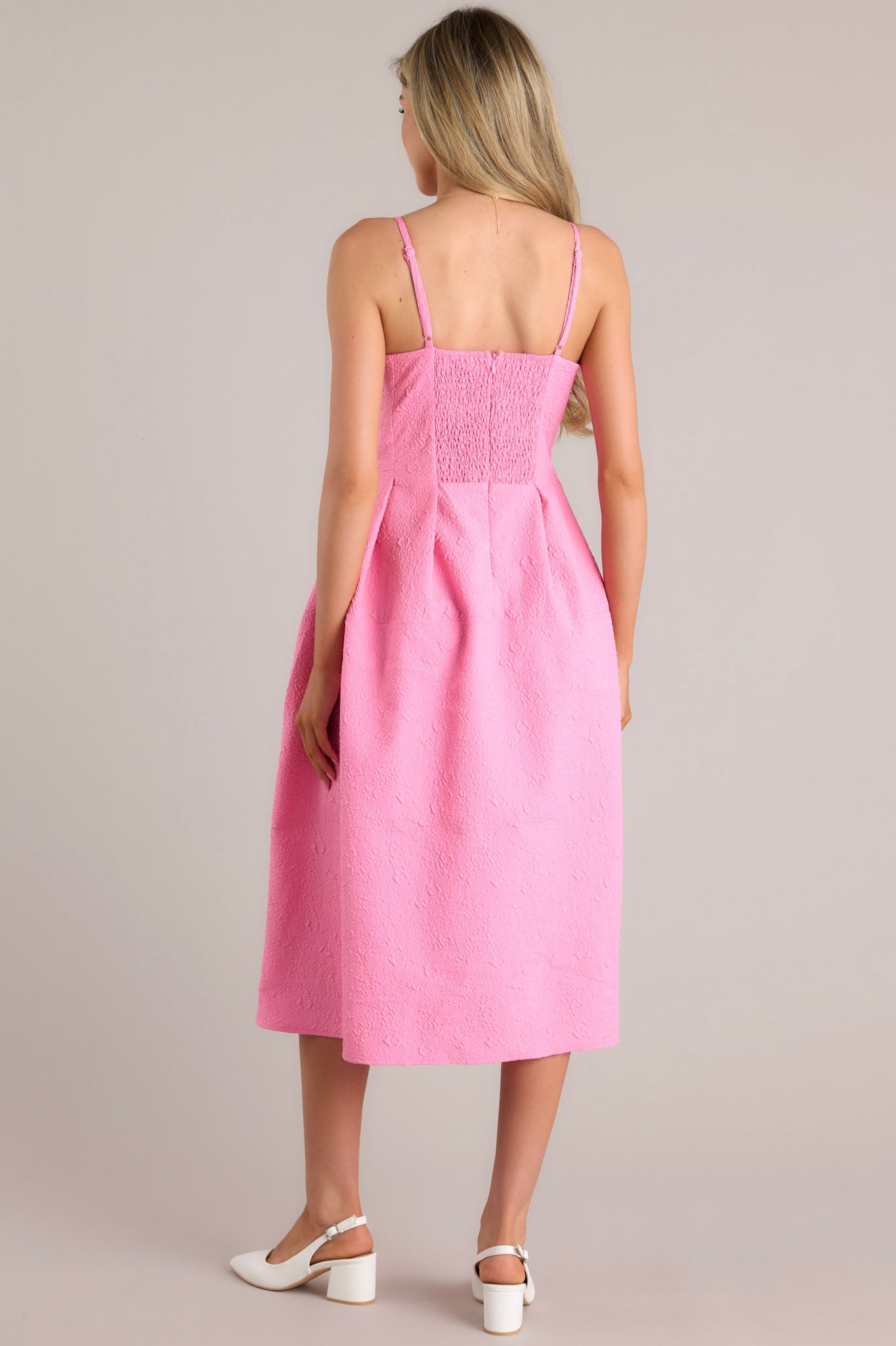 Midnight Melodies Pink Midi Dress - Red Dress