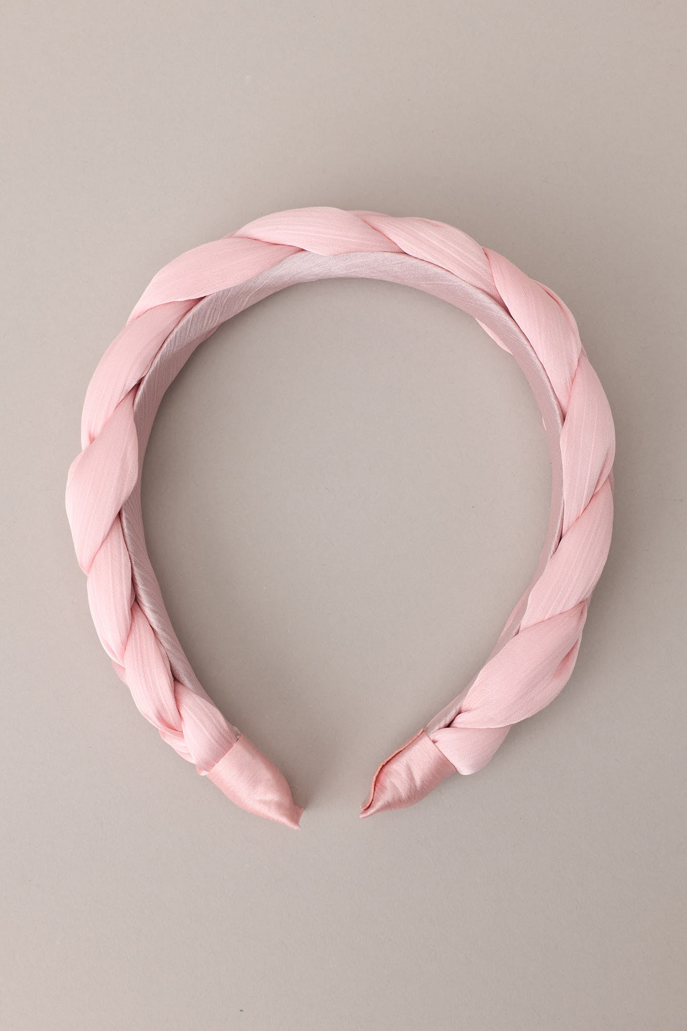 Moments of Me Light Pink Braided Headband - Red Dress