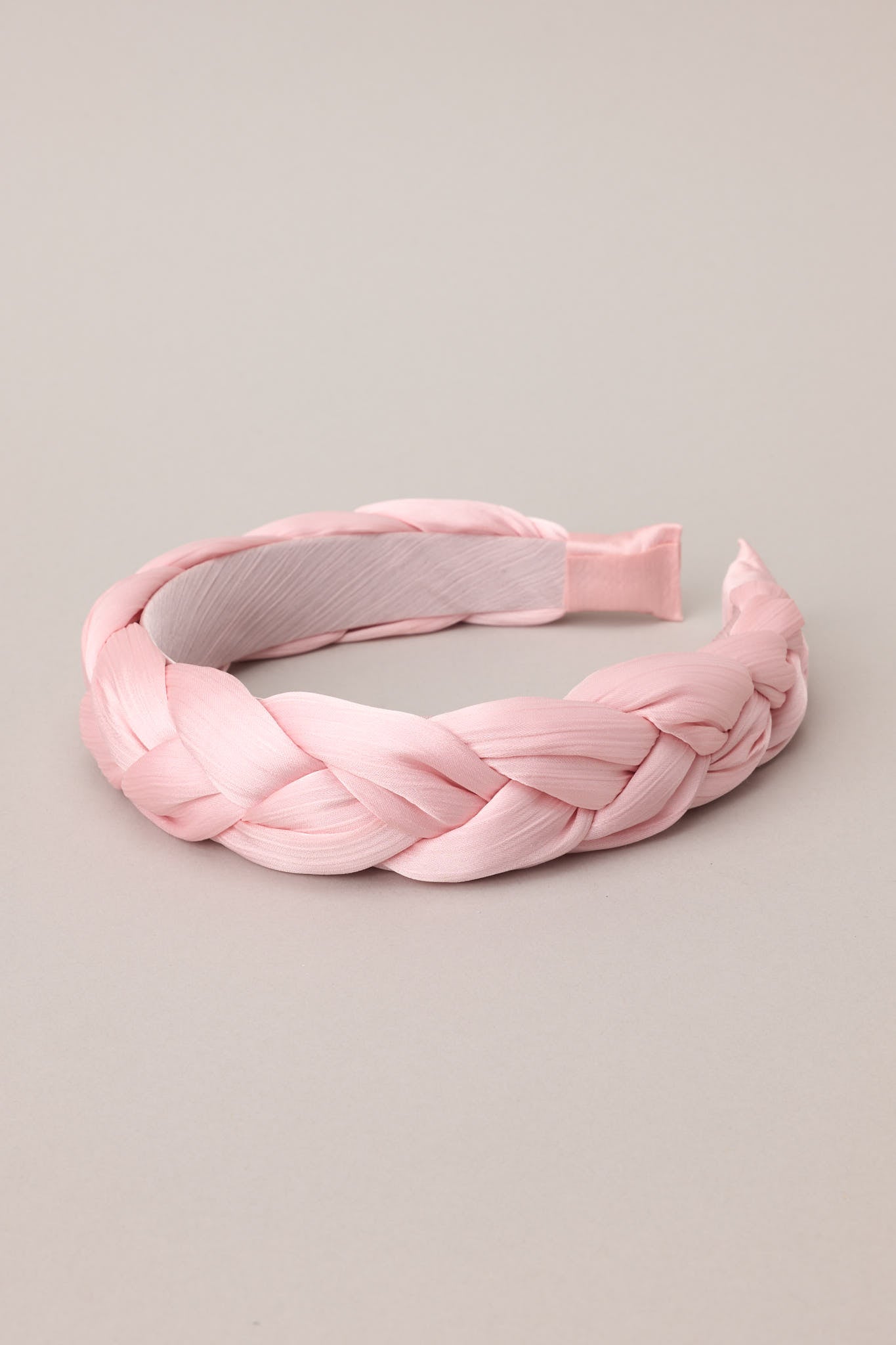 Moments of Me Light Pink Braided Headband - Red Dress