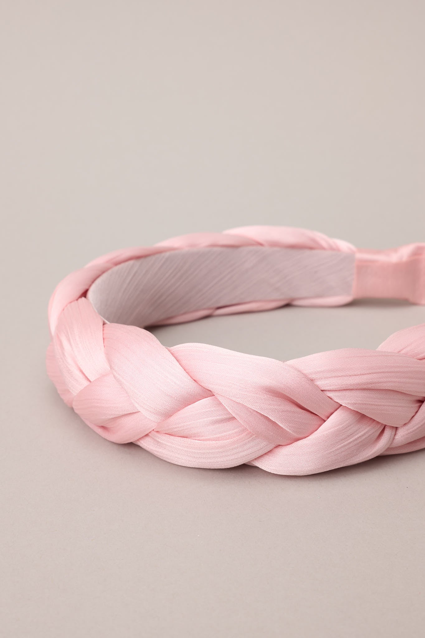 Moments of Me Light Pink Braided Headband - Red Dress