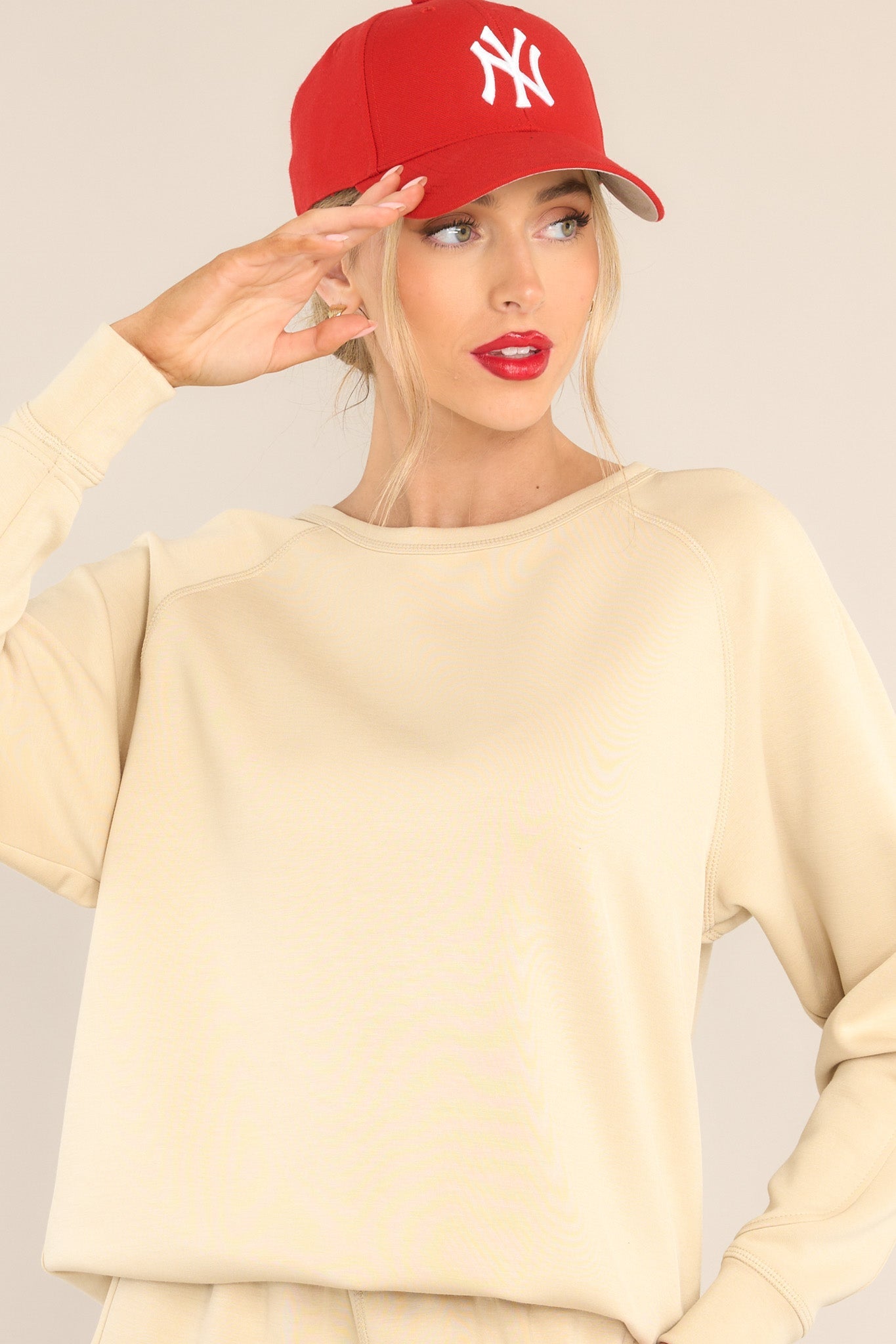 Original Squad Natural Beige Pullover Sweatshirt - Red Dress