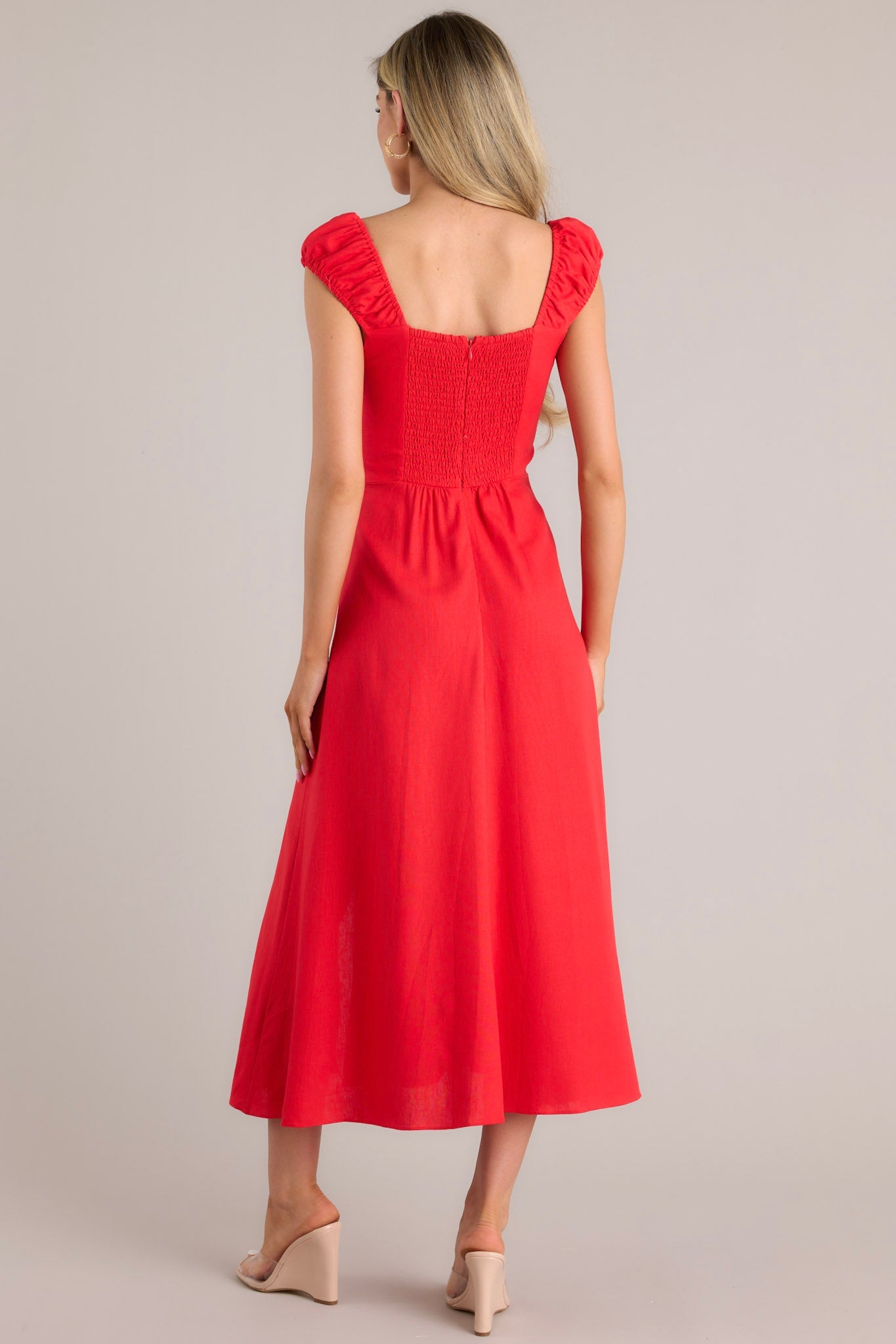 Radiant Reverie Red Midi Dress - Red Dress